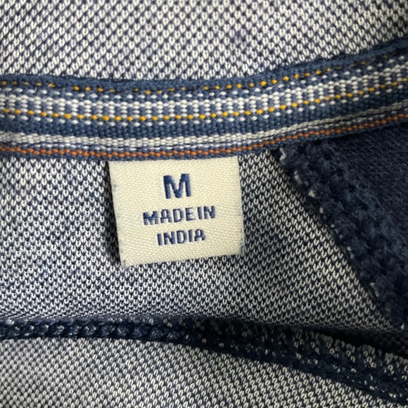 ROWM Shirt Mens Sz‎ M Crew Neck Long Sleeve T-Shirt Blue Gray Raglan Casual - Picture 4 of 10